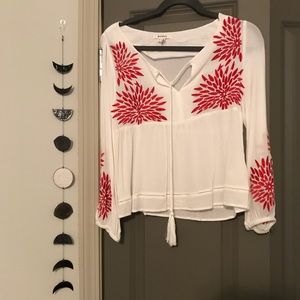 Soieblu peasant top with embroidery (Nordstrom)